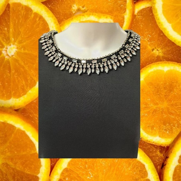 Classic Collection Black Mini Dress with Beading on the Collar Size 3X‎ - Picture 4 of 8